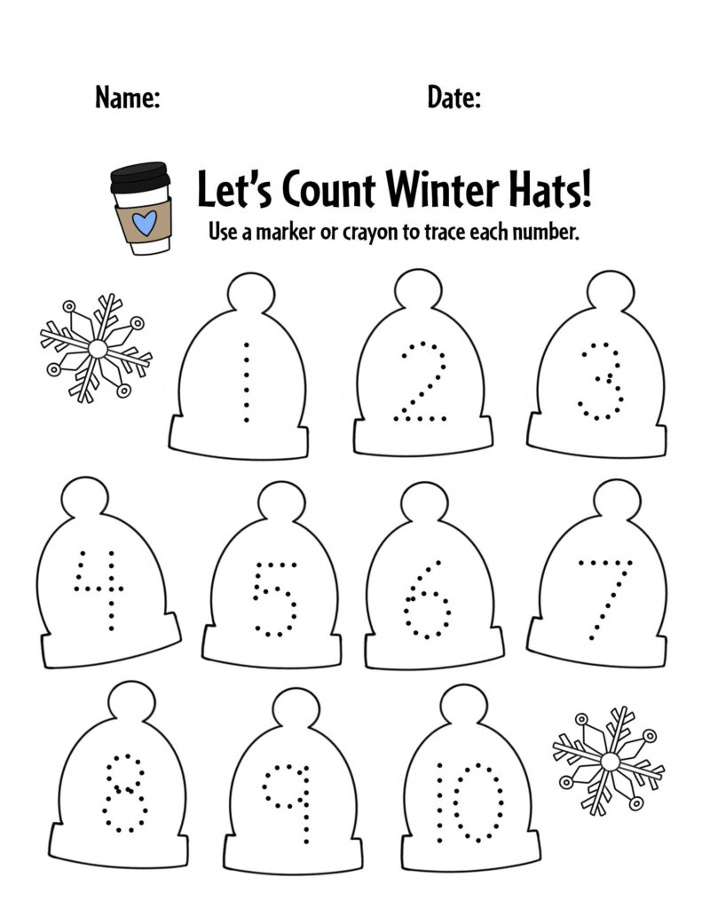 free winter worksheets for preschool! ⋆ the hollydog blog